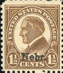Warren G. Harding, overprinted Nebr.