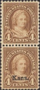 Martha Washington, overprinted Kans.