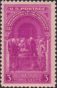 Washington Taking Oath of Office, Federal Building, New York
