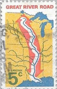 Map of Central United States with Great River Road