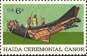 Tlingit Chief in Haida Ceremonial Canoe