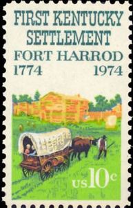 Covered Wagons at Fort Harrod