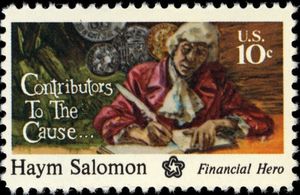 Haym Salomon Writing in Ledger