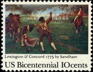 Lexington (from painting "Birth of Liberty" by H. Sandham)