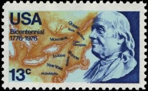 Franklin and Map of North America, 1776