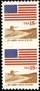 ... For Amber Waves of Grain - Flag and field of wheat