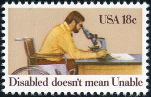 Disabled doesn't mean Unable - Man Using Microscope