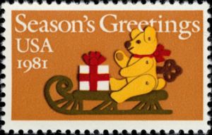 Felt Bear on Sleigh