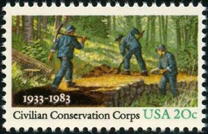 Civilian Conservation Corps Making a Road