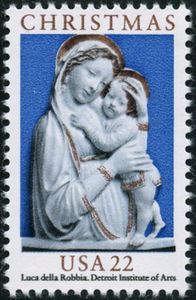 Genoa Madonna, Enameled Terra-Cotta by Luca Della Robbia