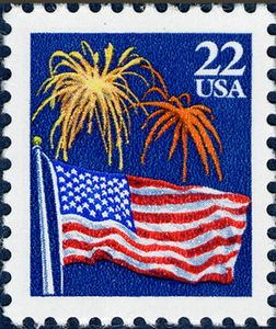 Flag and Fireworks