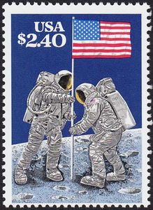Raising the Flag on the Lunar Surface, July 20, 1969
