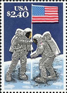 Raising the Flag on the Lunar Surface, July 20, 1969