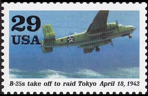 B-25's take off to raid Tokyo, Apr.18