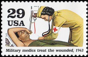 Military medics treat wounded