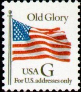 White Old Glory G Stamp