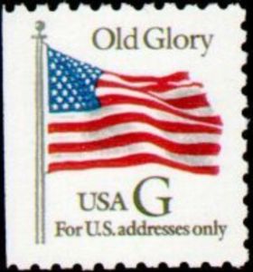 White Old Glory G Stamp