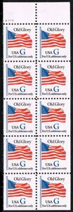 White Old Glory G Stamp Pane