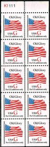White Old Glory G Stamp Pane