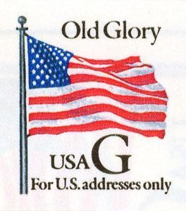 White Old Glory G Stamp