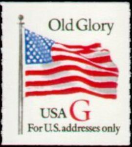 White Old Glory G Stamp