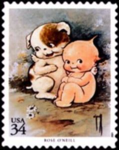 Kewpie and Kewpie Doodle Dog by Rose O'Neill