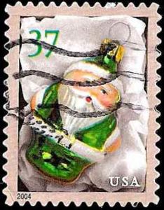 Green Santa Ornaments
