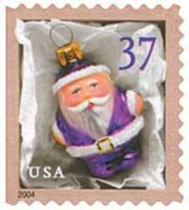 Purple Santa Ornaments
