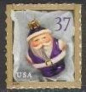 Purple Santa Ornaments