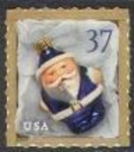 Blue Santa Ornaments