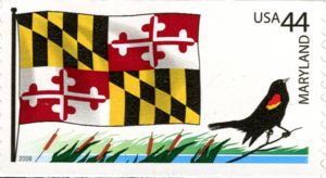Maryland flag, Red-winged Blackbird (Agelaius phoeniceus)