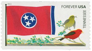 Tennessee State Flag, Scarlet Tanager (Piranga olivacea)