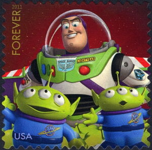 Buzz Lightyear & two aliens