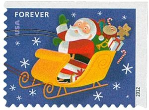 Santa Claus and sleigh