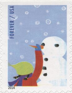 Winter Fun: Child Making Snowman