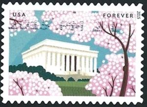 Lincoln Memorial with cherry blossoms-Joint Issue with Japan