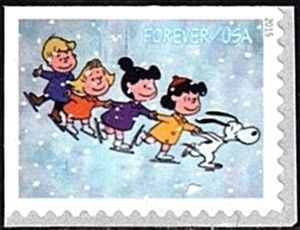 Snoopy and children ice skating