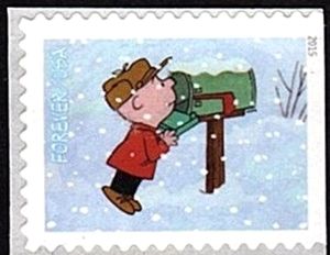Charlie Brown checking his mailbox