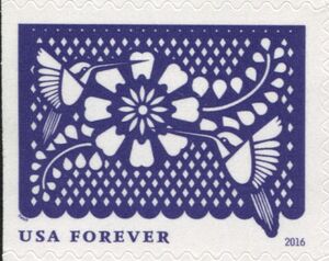 Scissor cuts: Purple with hummingbirds