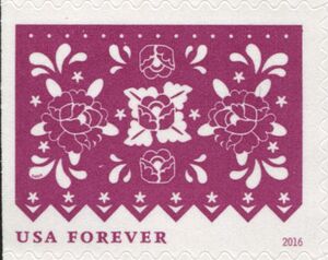 Scissor cuts: Fuchsia with Stars at Base