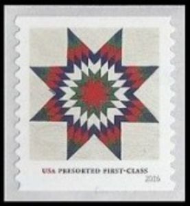 Star Quilt: Green-Red Center