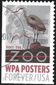 WPA Posters: Visit The Zoo, Great Blue Heron (Ardea herodias