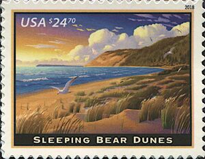 Expedited Post Stamps 2018 : Sleeping Bear Dunes, Empire, MI