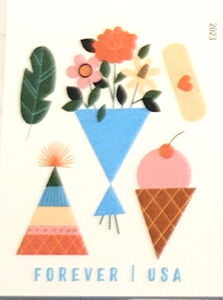 Bouquet, Ice Cream, Hat and Quill