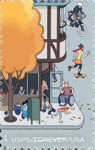 United States Postal Service, 250 Years, Man in wheelchair